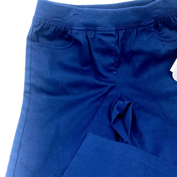 Girls School Uniform Pants Size 12 Blue Elastic Waist Straight Children Pockets - Picture 3 of 5